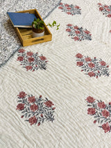 HandBlock Printed Mulmul Reversible Quilt