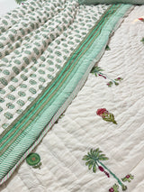 Blockprint Mulmul Reversible Quilt