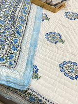 Blockprint Mulmul Reversible Quilt