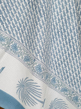 Elephant Blue Blockprint Cotton Towel – Waffle Weave