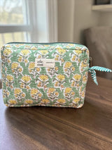 Rosette Garden Cotton Quilted Multipurpose Travel Pouch