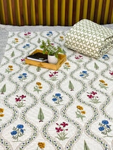 Blockprint Mulmul Reversible Quilt