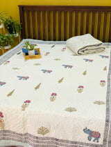 Blockprint Mulmul Reversible Quilt