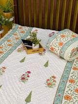 Blockprint Mulmul Reversible Quilt