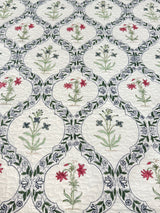 Double Size Quilted Blockprint REVERSIBLE Mulmul Bedcover (90*108 inches)