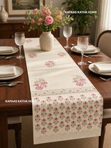 Elegant Blockprint Cotton Table Runner