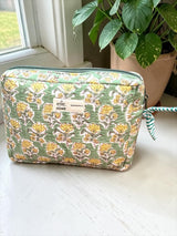 Rosette Garden Cotton Quilted Multipurpose Travel Pouch