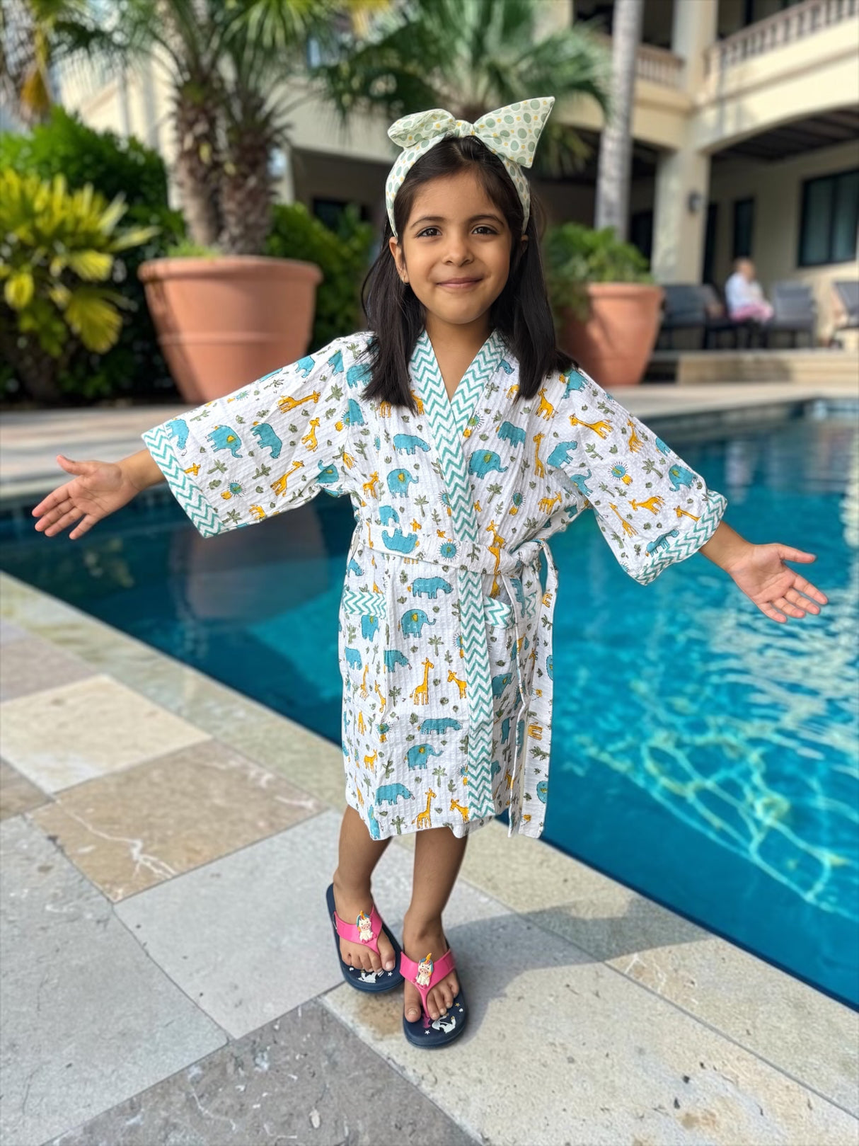 Elephant Kids Cotton Waffle Bathrobe