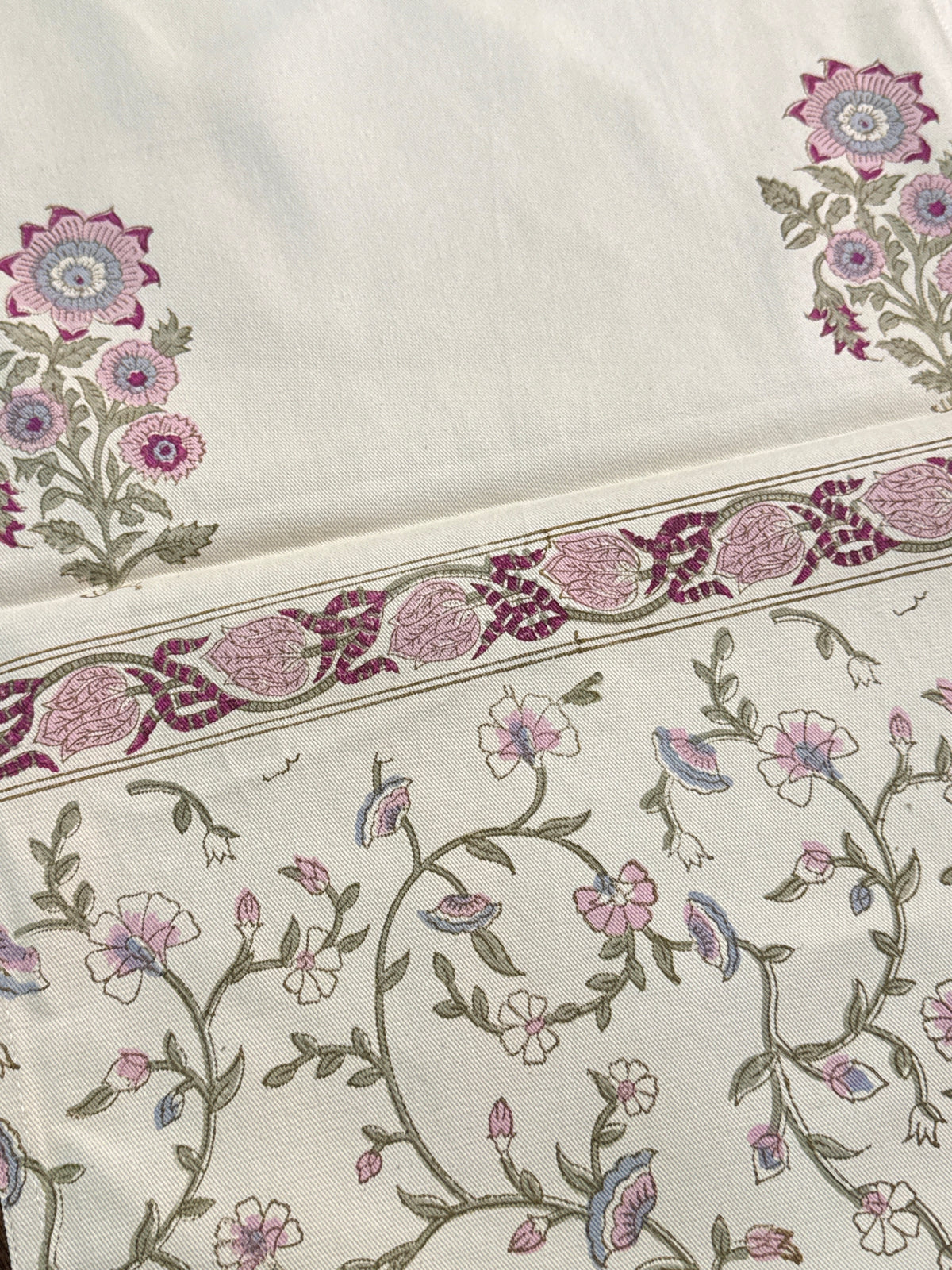 Elegant Blockprint Cotton Table Runner