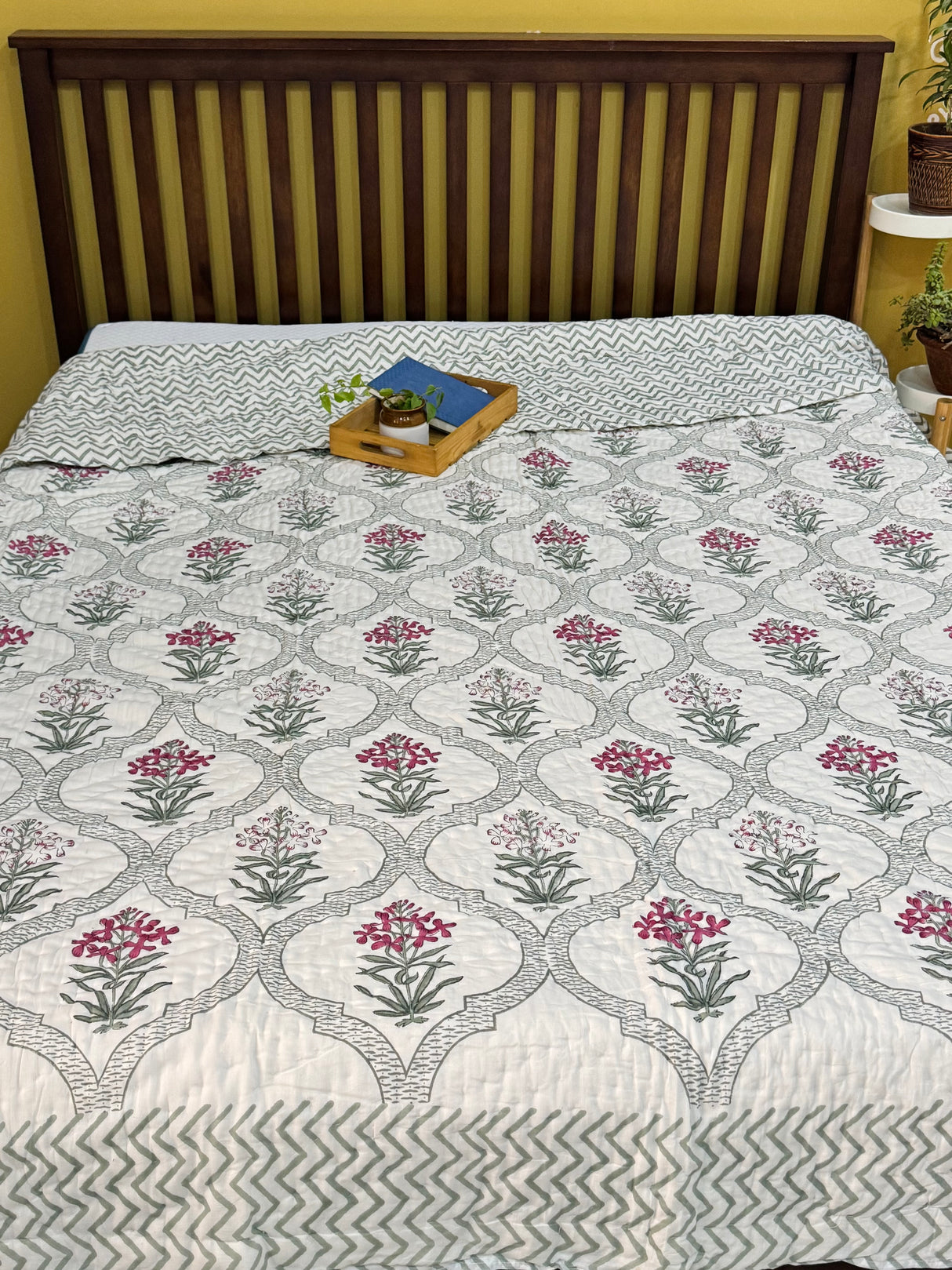 HandBlock Printed Mulmul Reversible Quilt