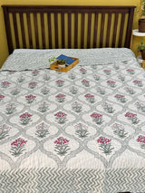 HandBlock Printed Mulmul Reversible Quilt