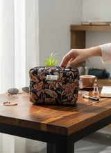 Royal Mughal Motif Cotton Quilted Travel Pouch