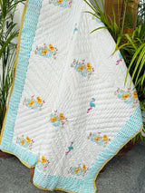 Birds Blockprint Kids Quilt