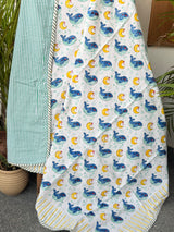 Cute Dolphins Handcrafted Kids Cotton Blanket