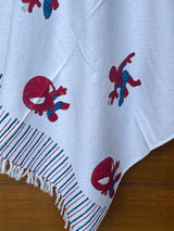 Spiderman Blockprint Kids Towel – Cotton Jacquard Weave