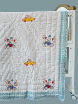 Cute Cars Blockprint Kids Quilt