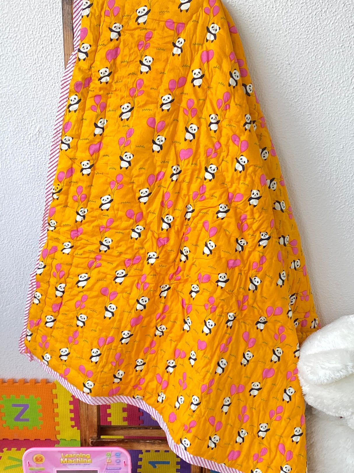 Hot Air Balloon Kids Mulmul Handblock Printed Quilt