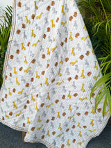 Yellow Giraffe & Lion – Layered Kids Quilt Blanket