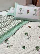 Blockprint Mulmul Reversible Quilt