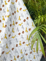 Yellow Giraffe & Lion – Layered Kids Quilt Blanket