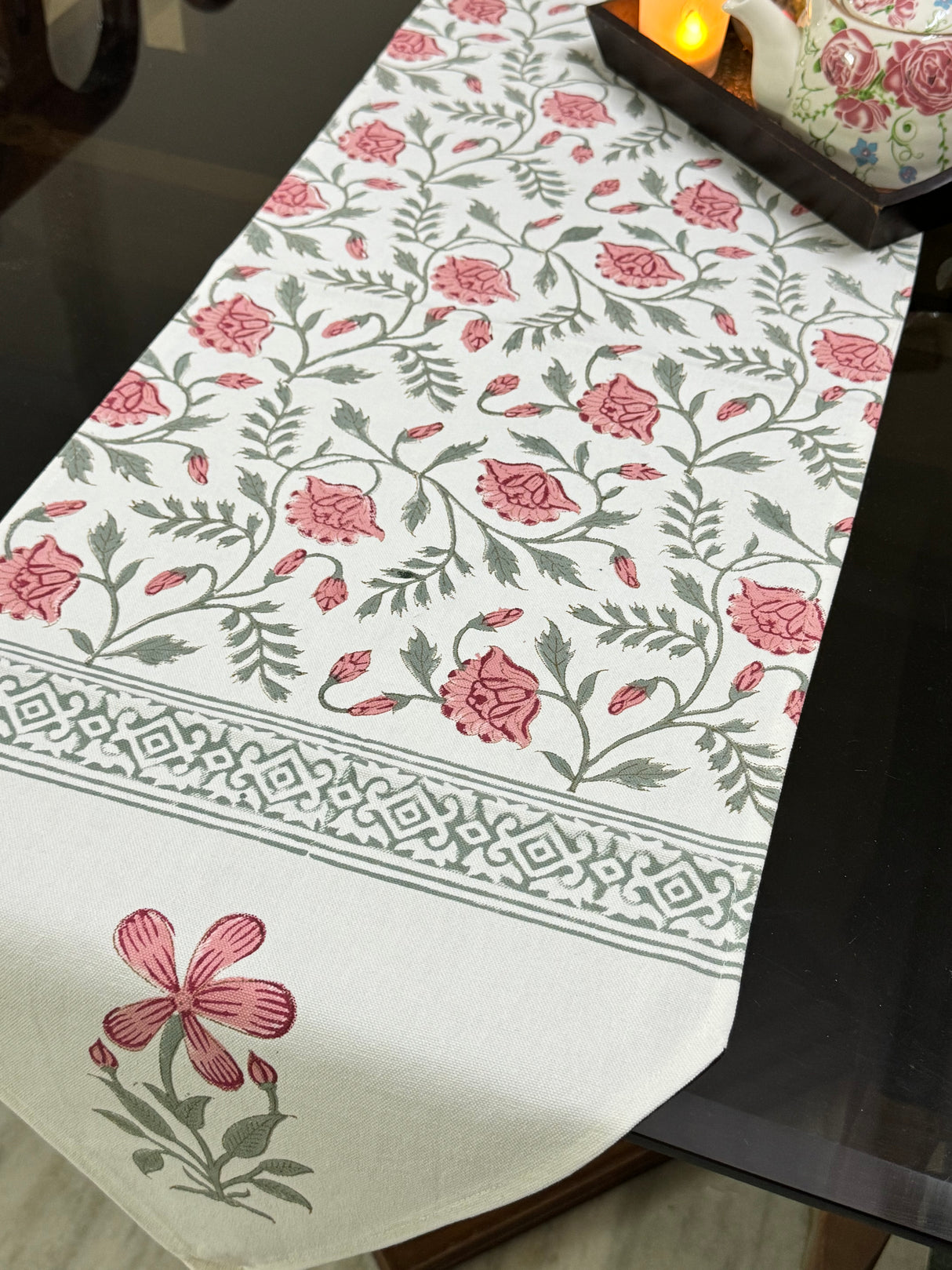 Blockprint Cotton Table Runner