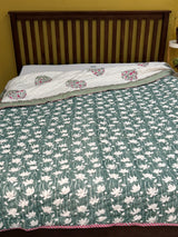 HandBlock Printed Mulmul Reversible Quilt