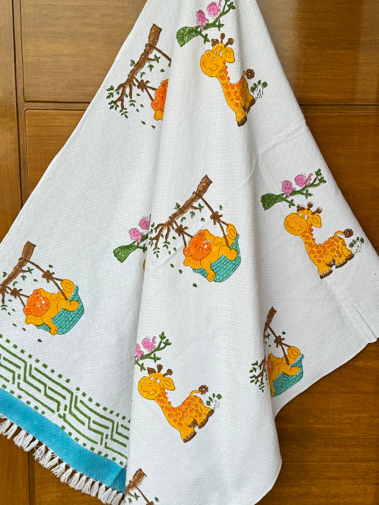 Animals Theme Blockprint Soft Cotton Towel (60*30 inches)