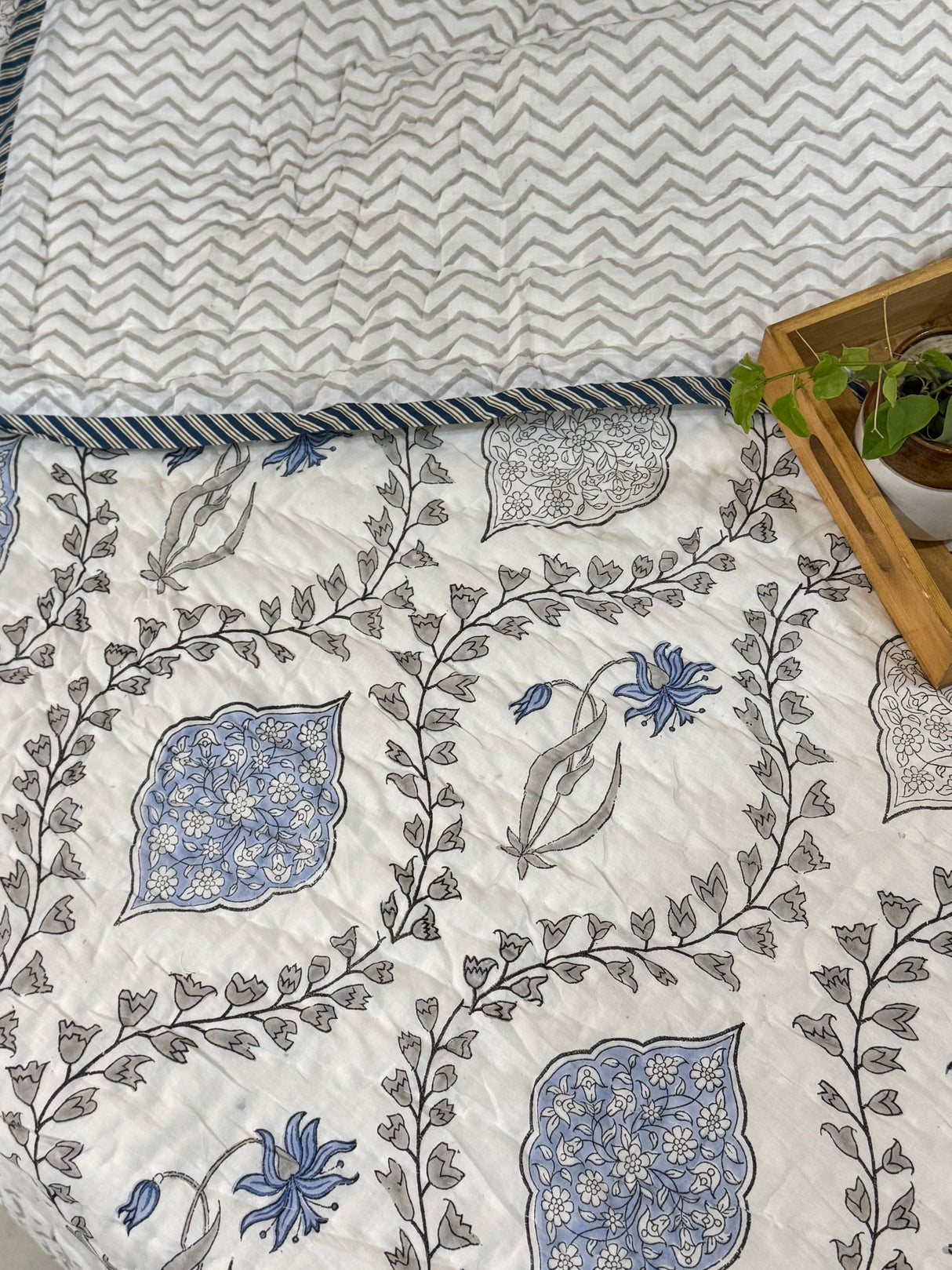 HandBlock Printed Mulmul Reversible Quilt