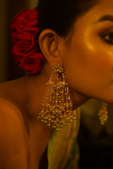 Handcrafted Passa Style Kundan Earrings with 92.5 Silver Base
