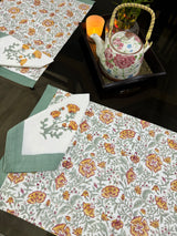 Blockprint Table Mat & Napkin Set- 6 Seater