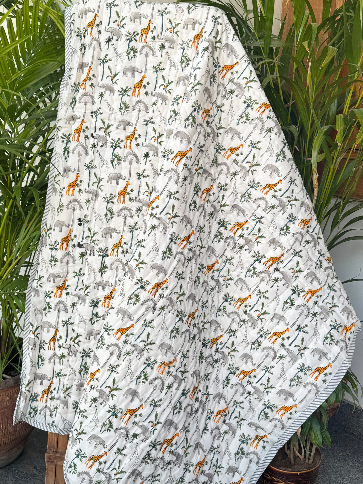 Jungle Kids Quilt Handblock Printed