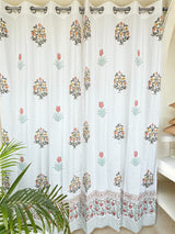 Elegant Motifs Blockprint Cotton Curtain
