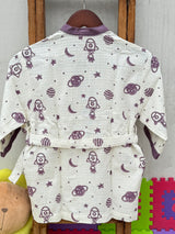 Kids Bathrobe-Cotton Waffle Blockprint