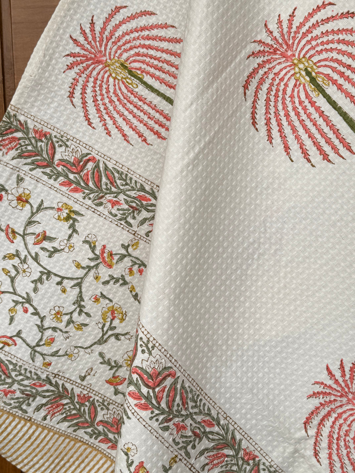 Blockprint Soft Waffle Cotton Towel (60-30 inches)