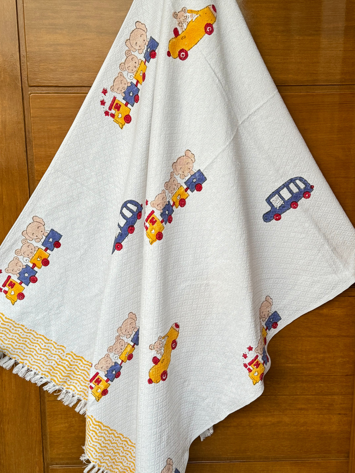 Transport Theme Blockprint Soft Cotton Towel (60*30 inches)