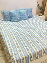 5pcs Set- Double Size Quilted REVERSIBLE Mulmul Bedcover (90*108 inches)