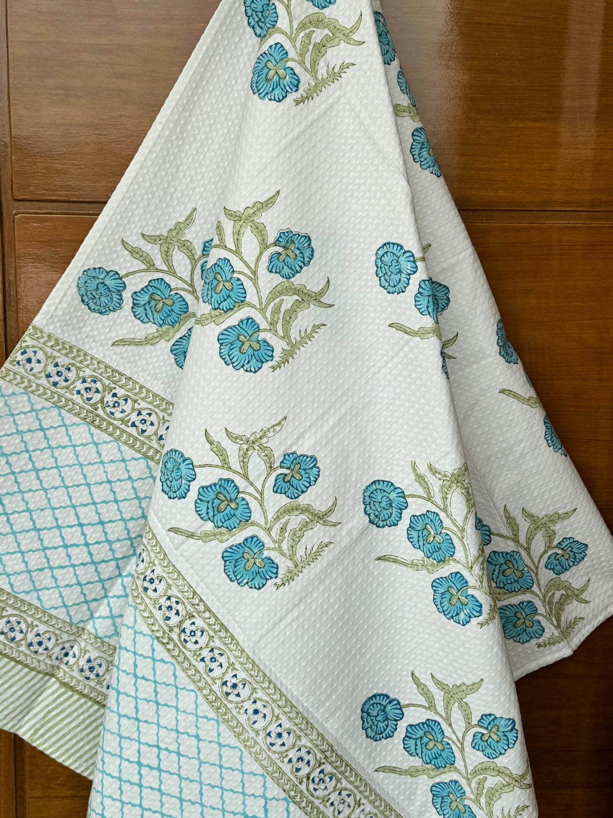 Blockprint Soft Waffle Cotton Towel (60-30 inches)