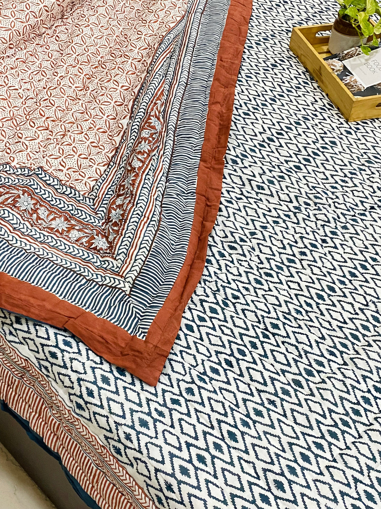 PREORDER Blockprint Mulmul Reversible Quilt (10-15 days dispatch time)