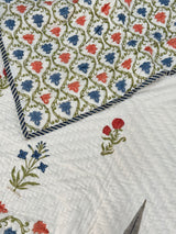 Blockprint Mulmul Reversible Quilt