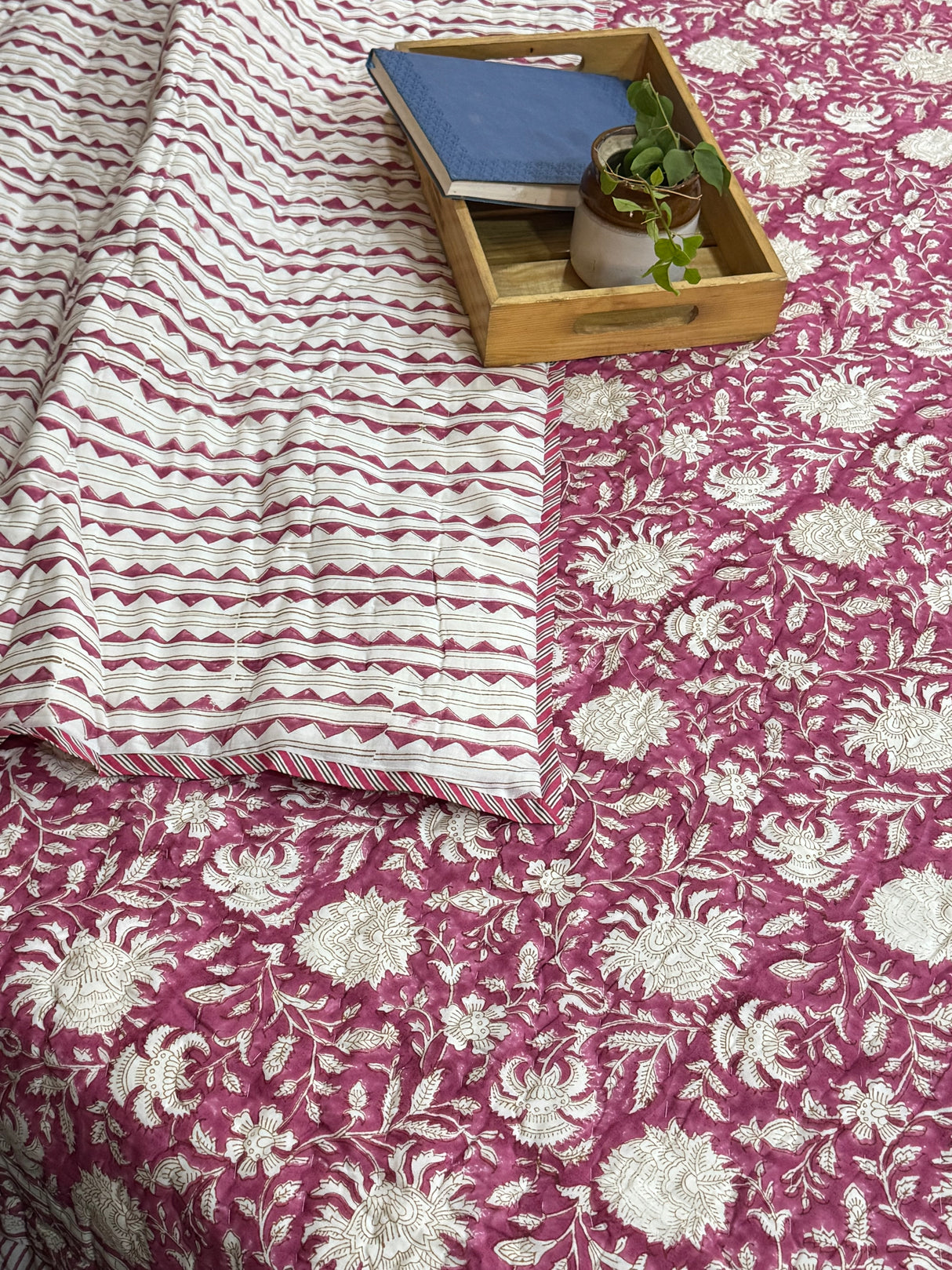 HandBlock Printed Mulmul Reversible Quilt