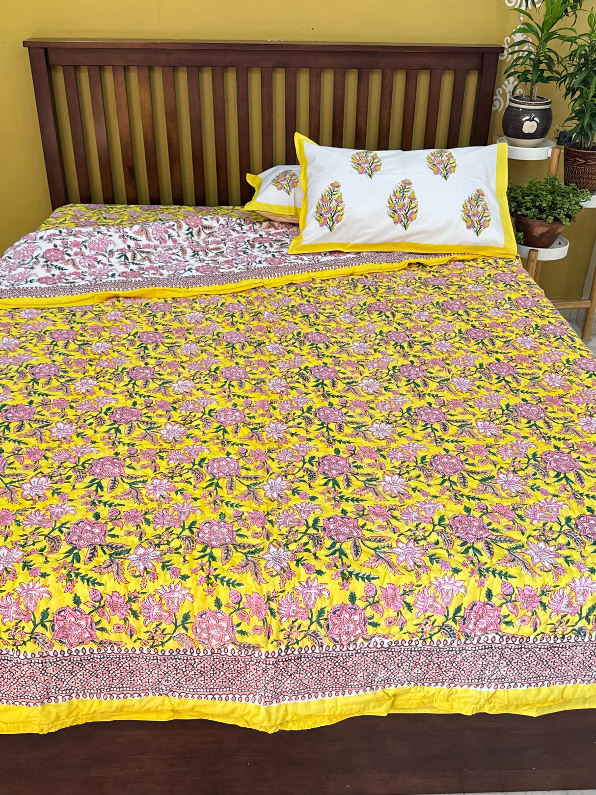 HandBlock Printed Mulmul Reversible Quilt