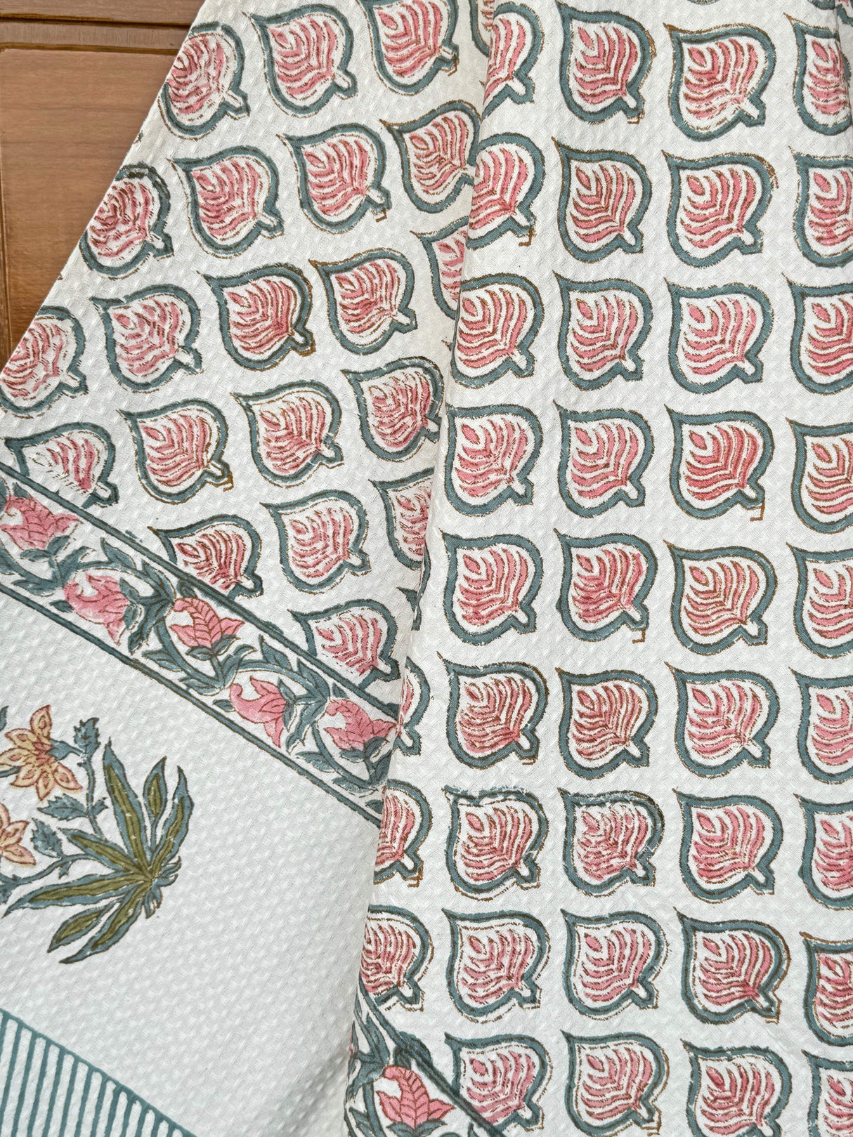 Blockprint Soft Waffle Cotton Towel (60-30 inches)