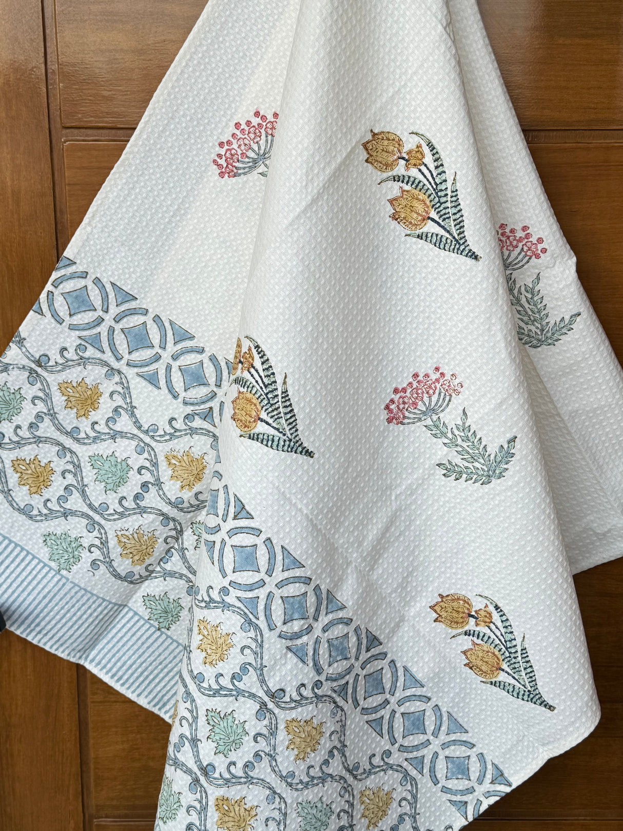 Blockprint Soft Waffle Cotton Towel (60-30 inches)