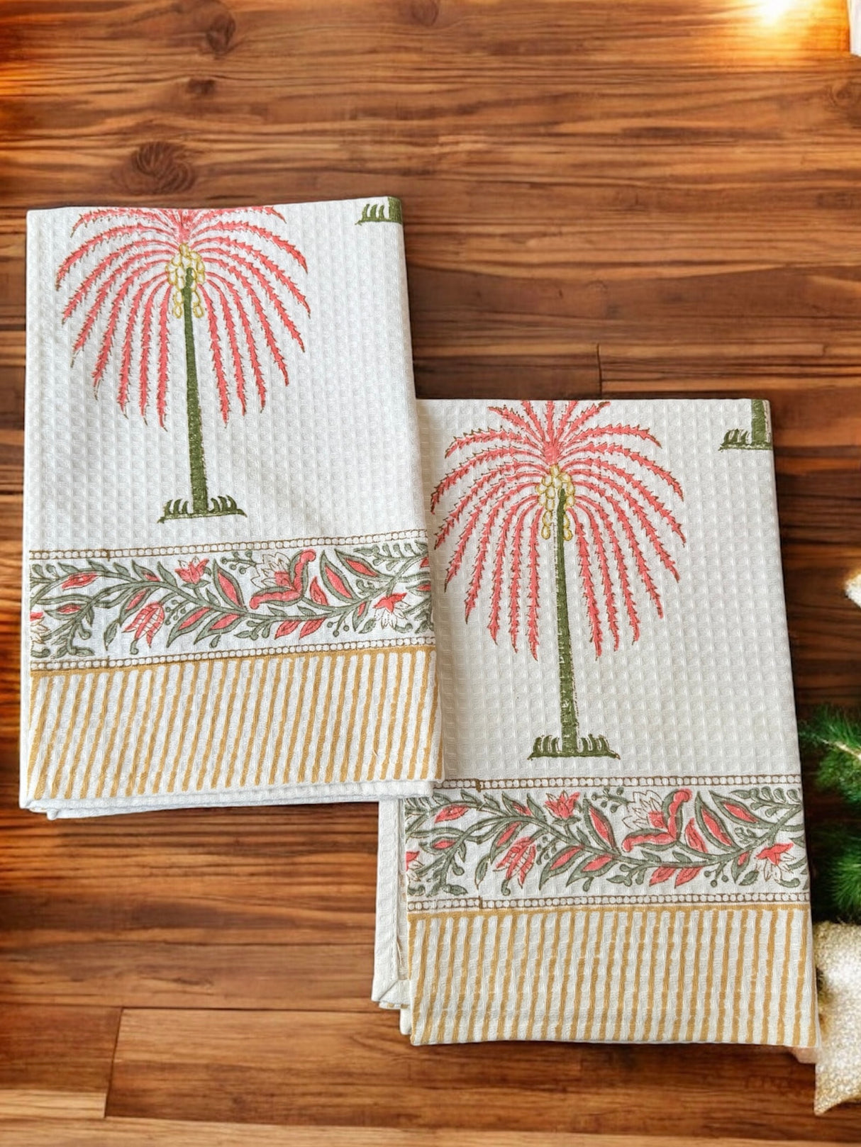 Pair of Blockprint Cotton Hand Towel