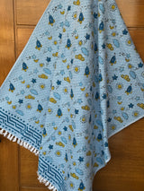 Space Adventure Blockprint Kids Towel – Cotton Jacquard Weave