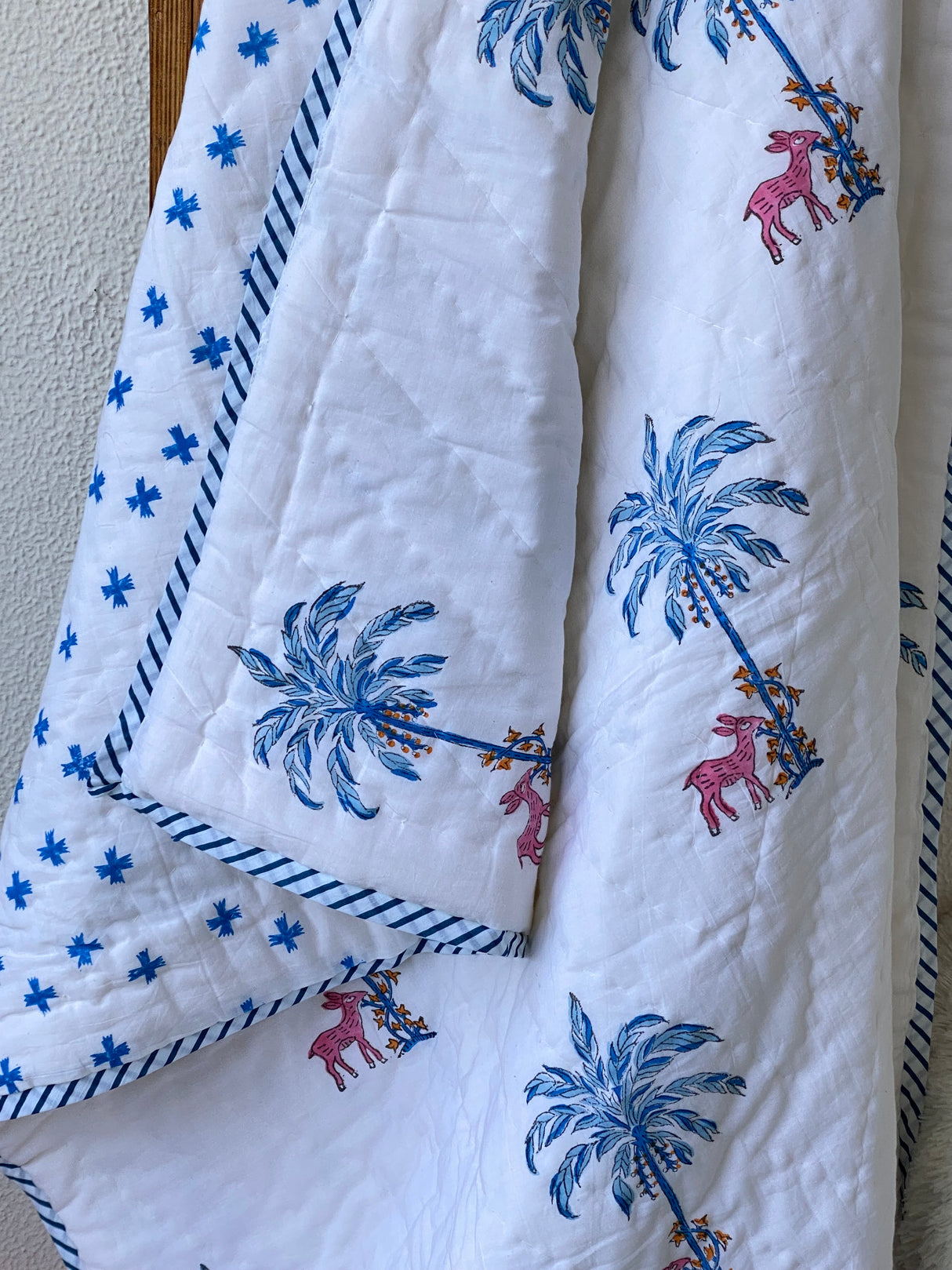 Deer Blockprint Kids Quilt