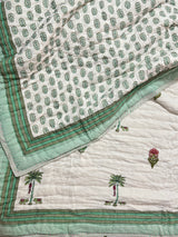 Blockprint Mulmul Reversible Quilt