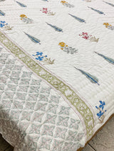 Blockprint Mulmul Reversible Quilt