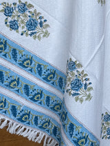 Blue Quick Dry Blockprint Soft Cotton Towel– Cotton Jacquard Weave