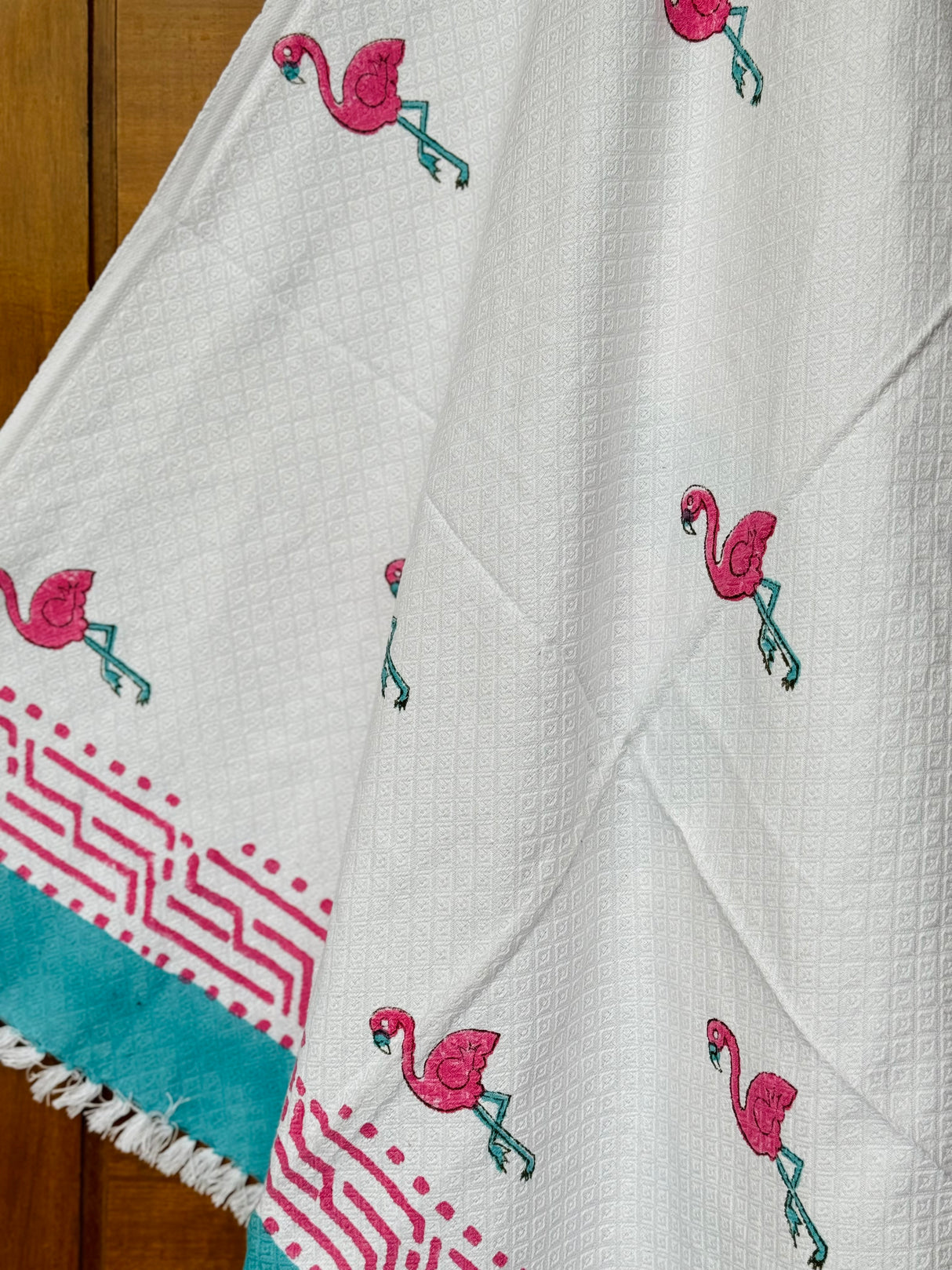 Flamingo Blockprint Soft Cotton Towel (60*30 inches)